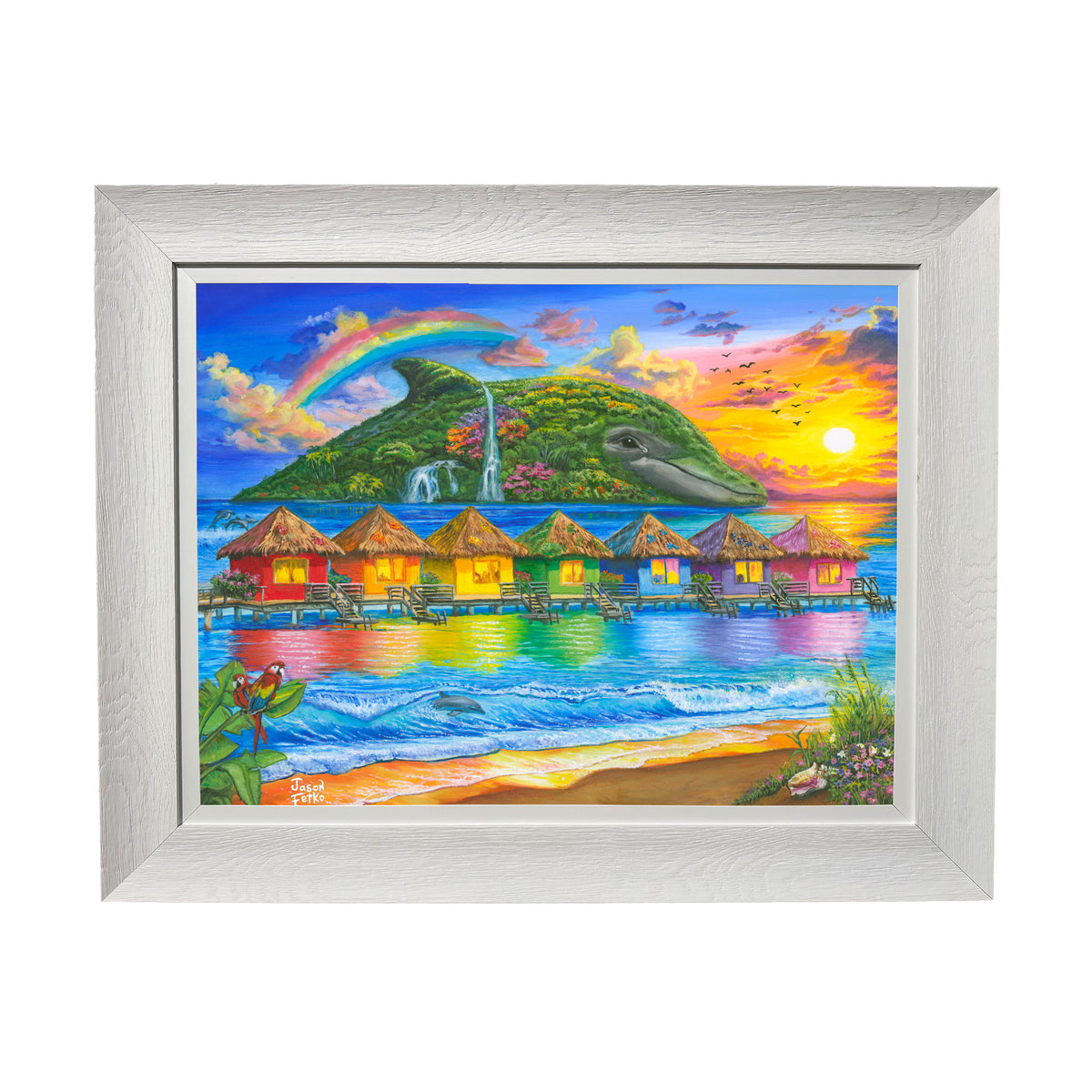 Dolphin Island – Large Framed Coastal Wall Art