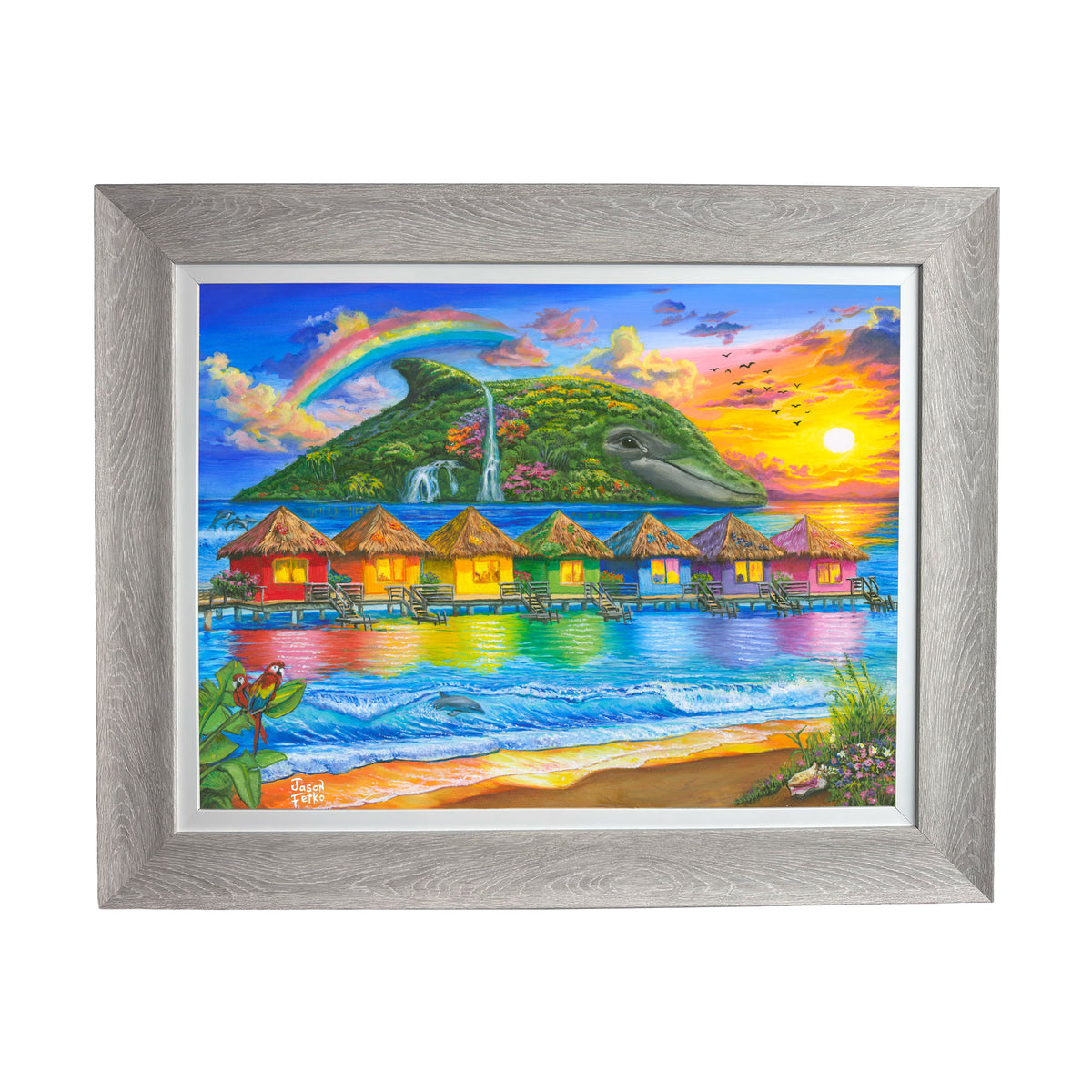 Dolphin Island – Large Framed Coastal Wall Art