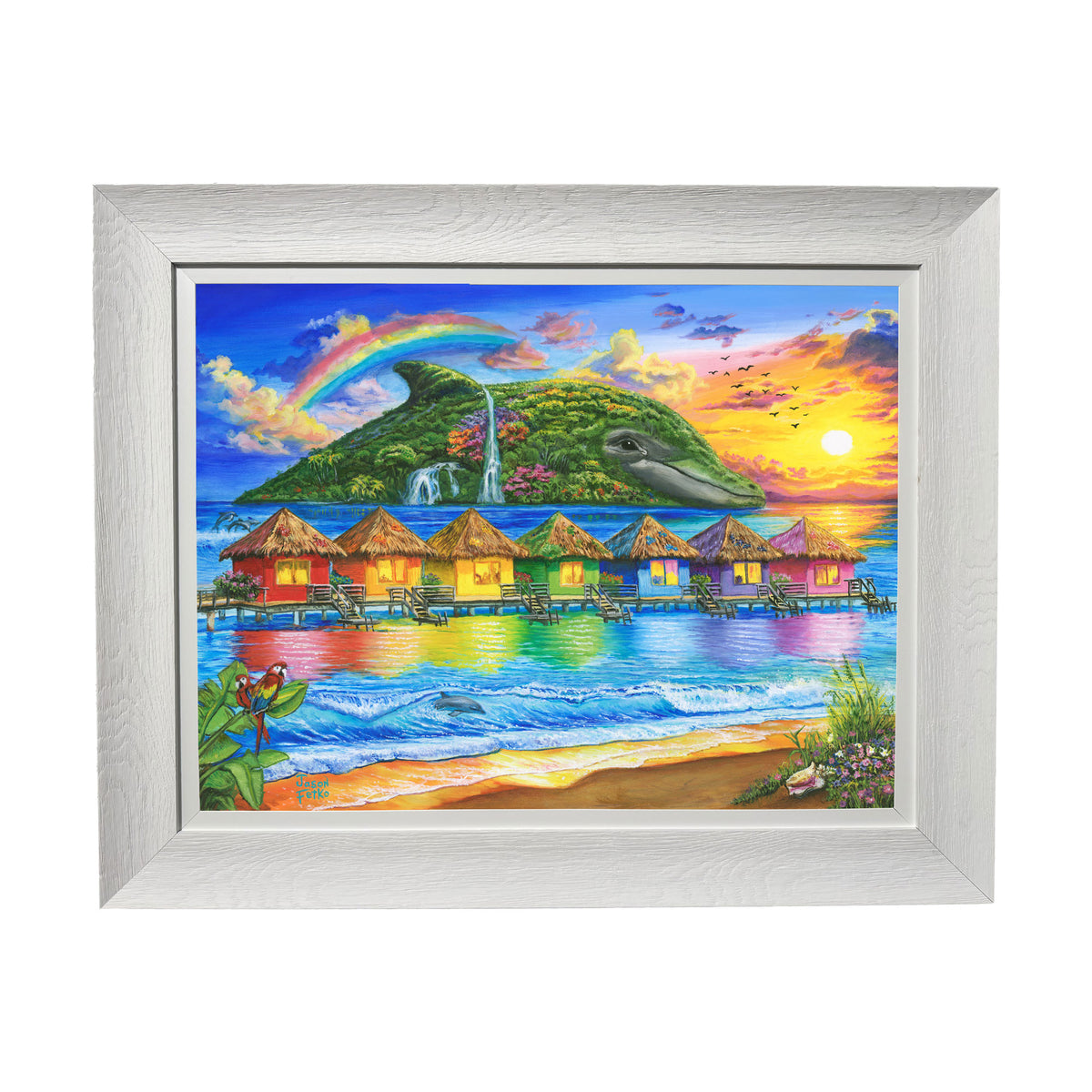 Dolphin Island – Large Framed Coastal Wall Art