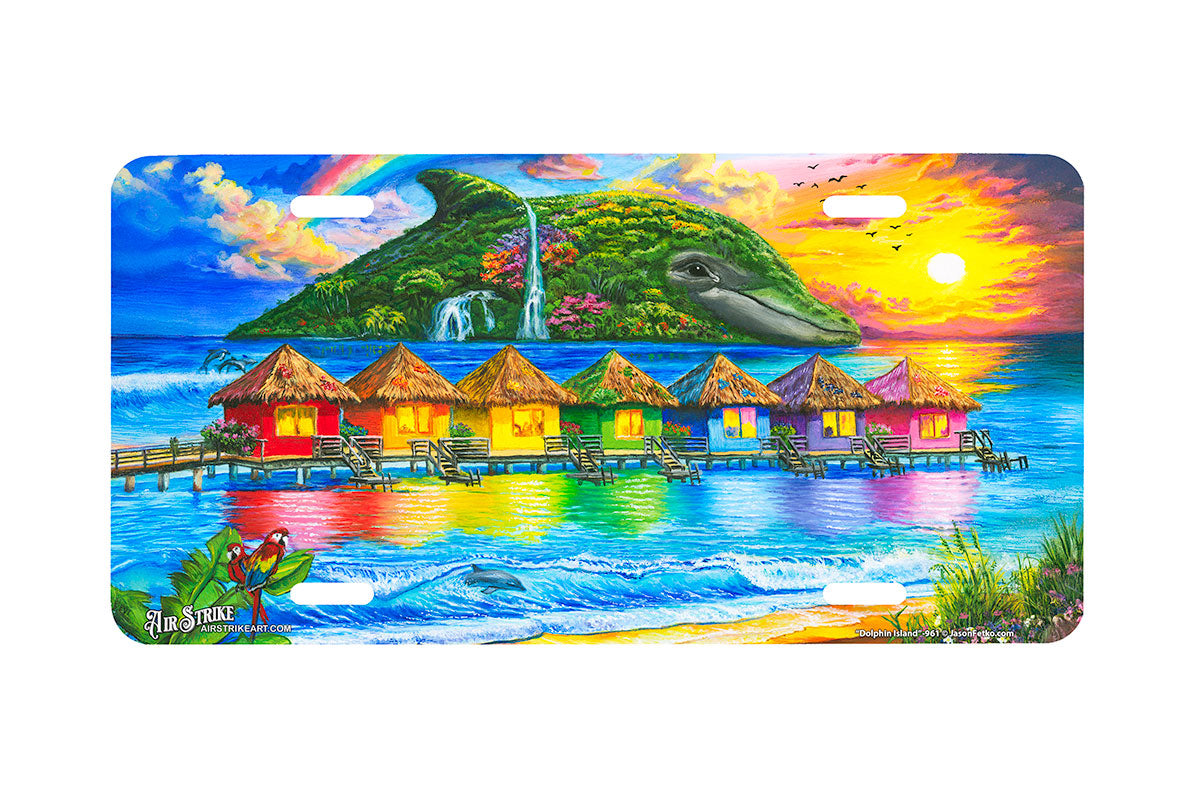 "Dolphin Island" - Decorative License Plate