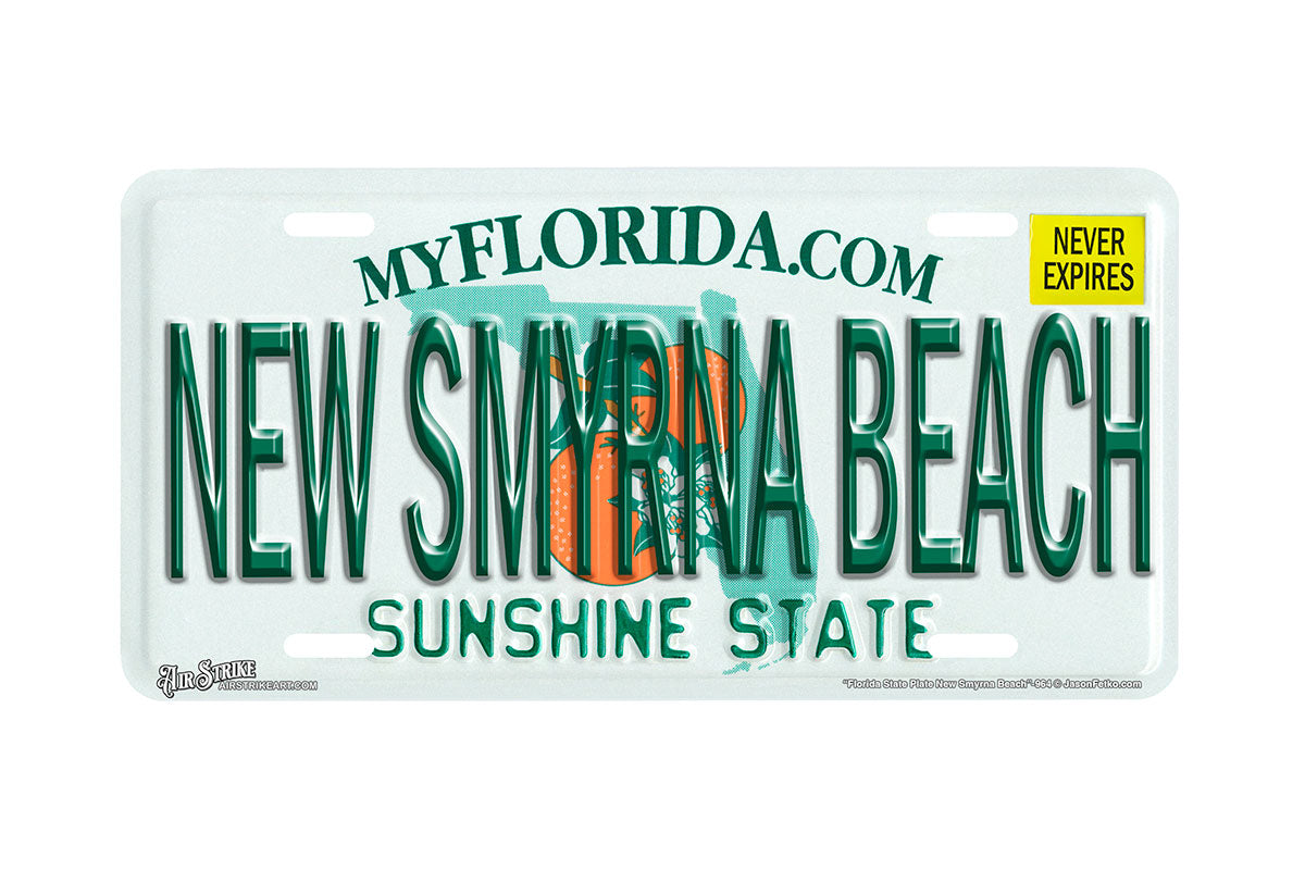 "Florida State New Smyrna Beach" - Decorative License Plate