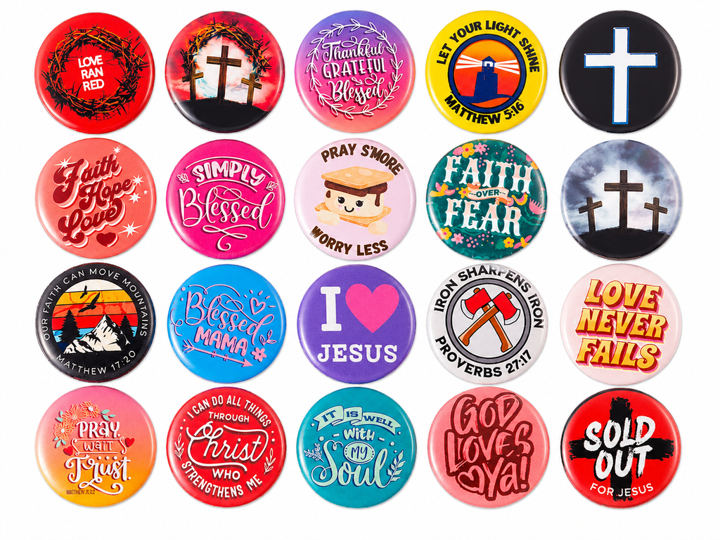 Christian Button Assortment - 20 Pc 1" Buttons