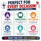 Christian Button Assortment - 20 Pc 1" Buttons