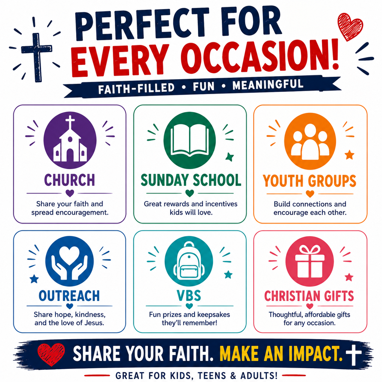 Christian Button Assortment - 20 Pc 1" Buttons
