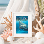 Manatee Haven – Matted Art Print