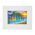 Dolphin Island – Rainbow Tropical Dolphin Matted Art Print