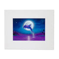 Dolphin Moonlight – Coastal Matted Art Print