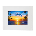 Dolphin Sunset – Coastal Matted Art Print