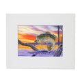 Bass Splash – Fishing Matted Art Print