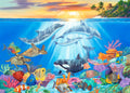 Sea Blast – Coastal Marine Life Matted Art Print