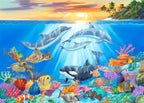Sea Blast – Coastal Marine Life Matted Art Print