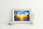 Sunset Dolphins – Coastal Matted Art Print