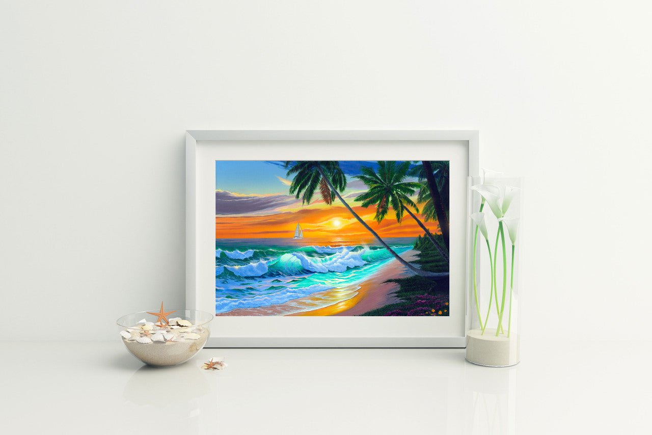 Emerald Seas – Coastal Matted Art Print