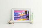 Pink Pacific Sunset – Coastal Matted Art Print