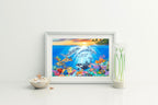 Sea Blast – Coastal Marine Life Matted Art Print