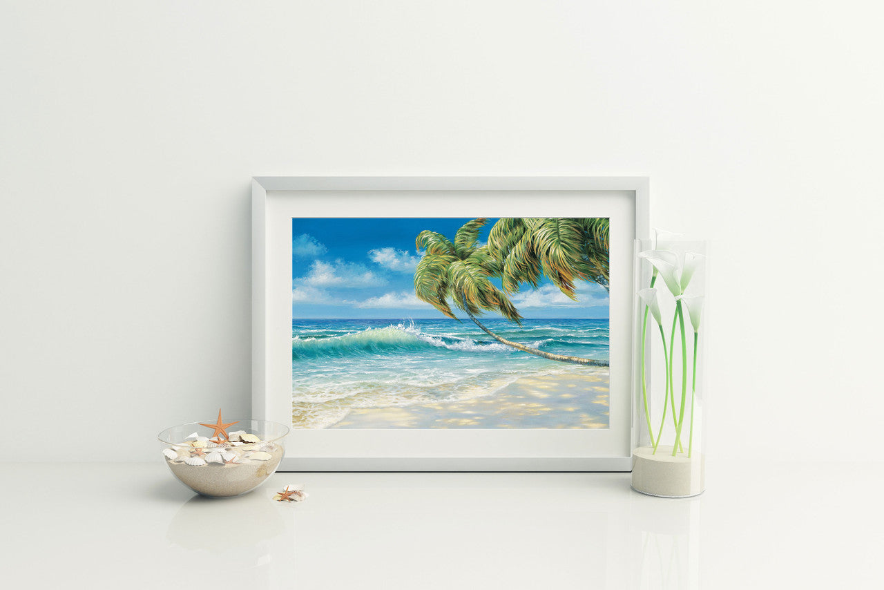 Tropical Beach – Matted Art Print