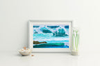 White Wash Wave – Coastal Matted Art Print