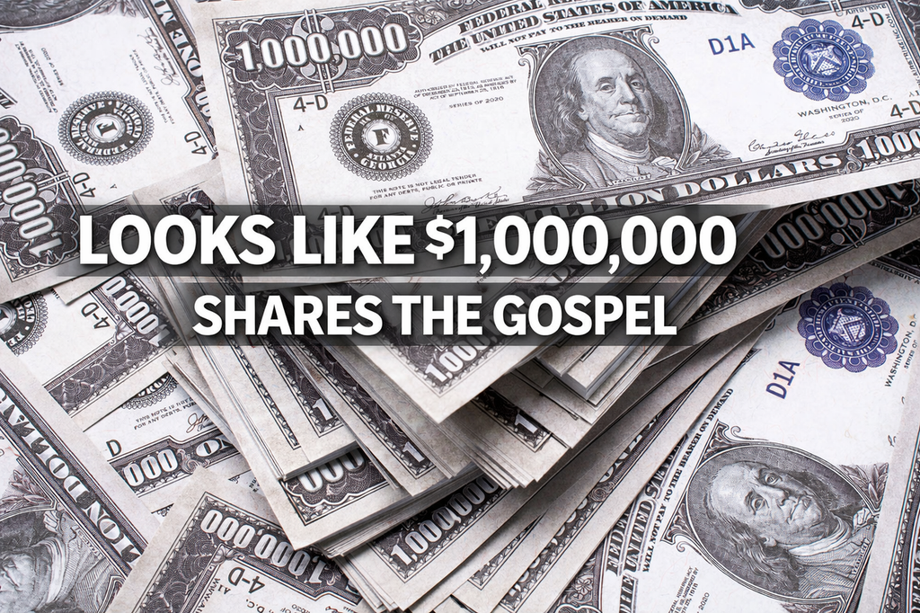 million dollar bill gospel tract stack looks like money shares the gospel